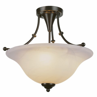 Trans Globe Lighting 6540 WB 3 Light Semi-Flush-mount in Weathered Bronze